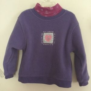 Little Girls' Sweatshirt + Turtleneck Purple Pink